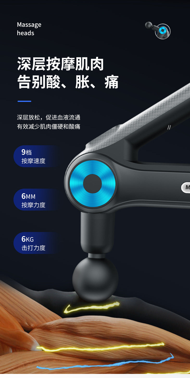 Professional-Grade Mini Fascia Gun Massager for Muscle and Neck, Electric Massage Gun for Shoulder and Neck, Portable Fitness